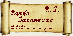 Marko Saranovac vizit kartica